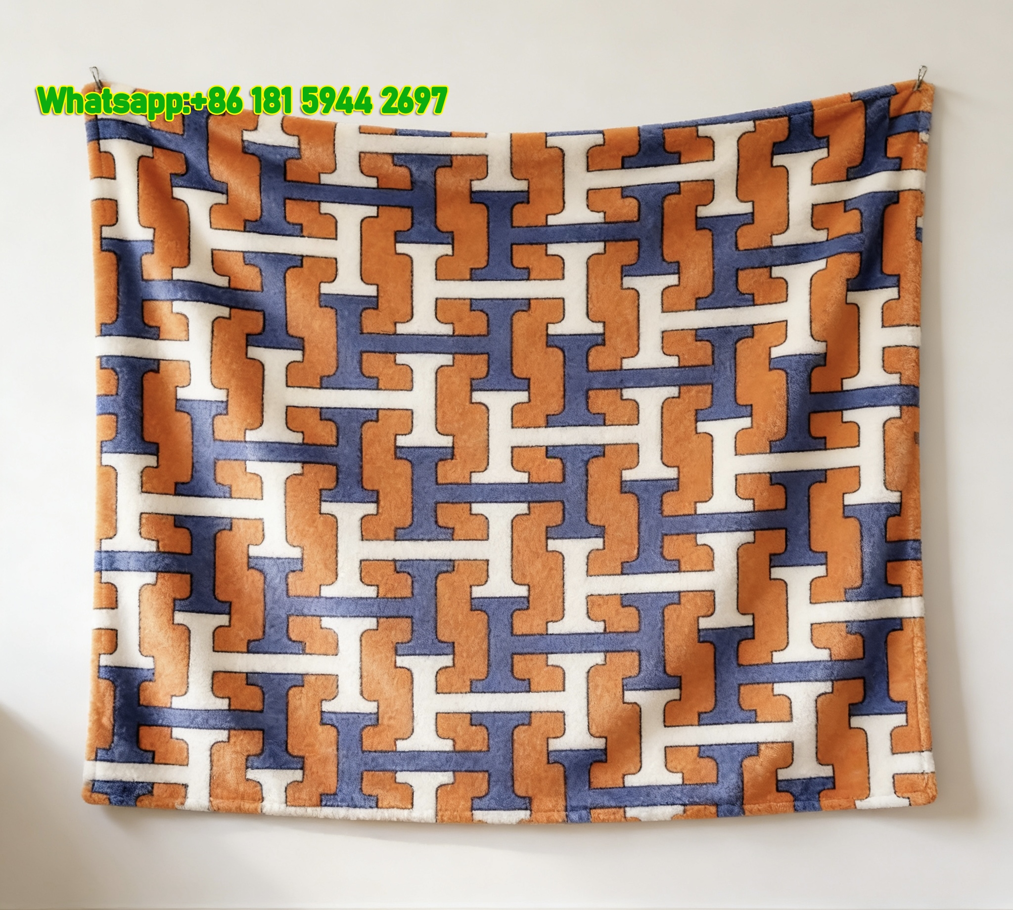 Hermès Classic Pattern Flannel Throw Blanket IMG_5094